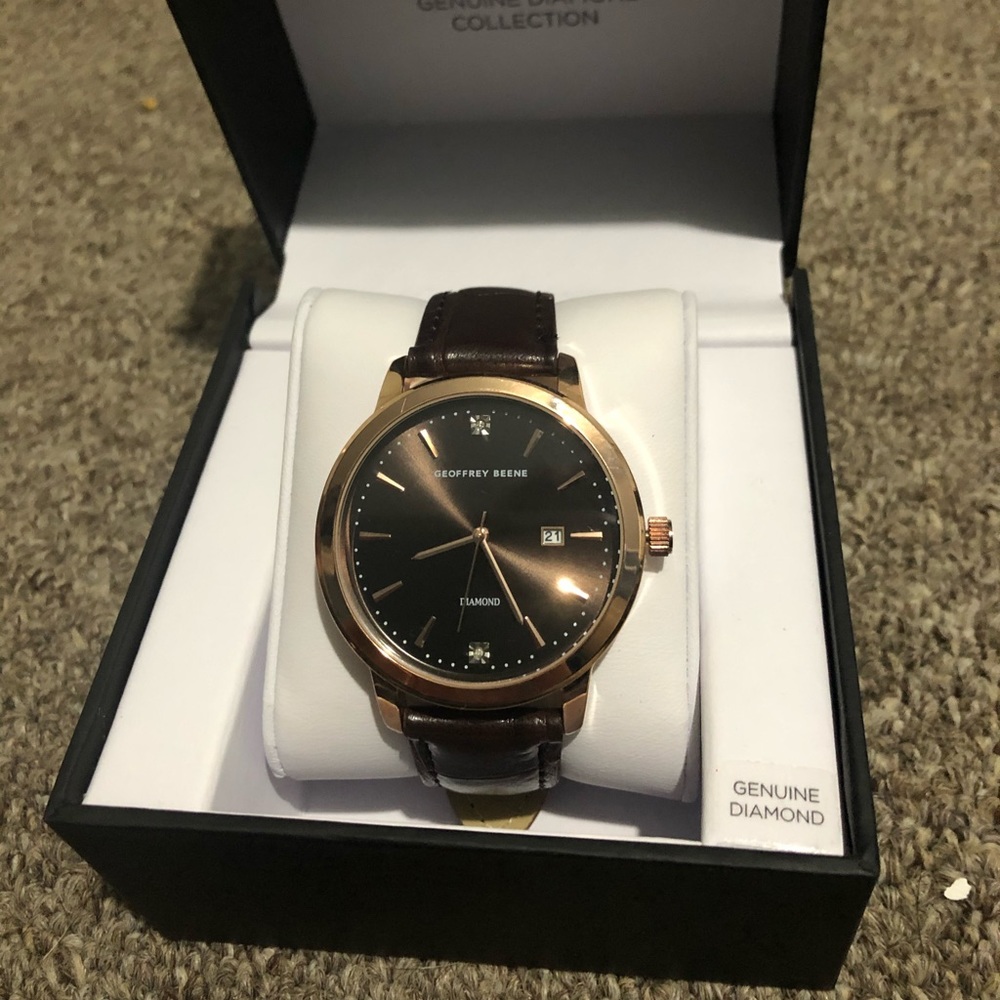 Geoffrey Beene genuine diamond collection watch